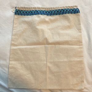 Tory Burch Dust Shoe Hand Bag Cover Protector Logo Pull Tab 15" x 12" Beige New